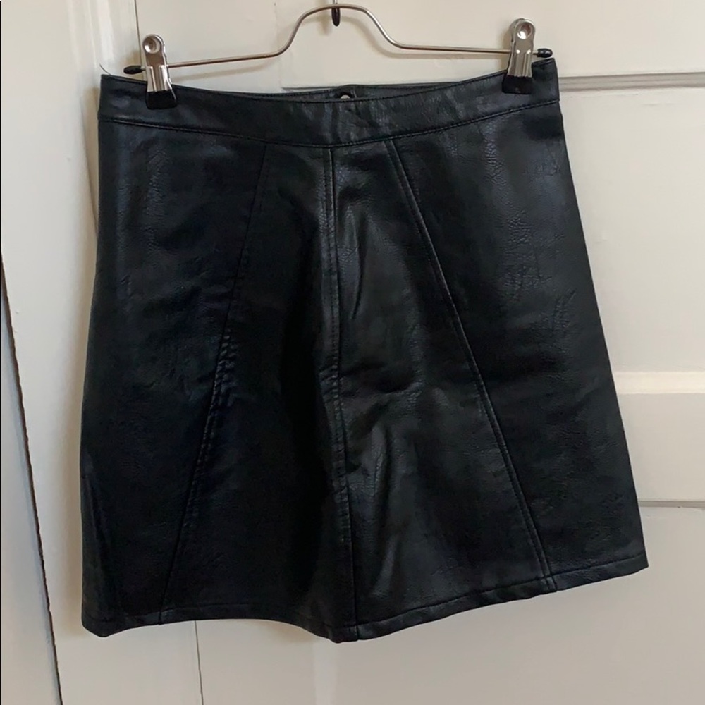 Zara Black Leather Skirt Size Small